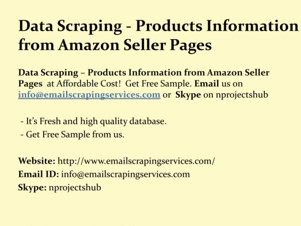 Data Scraping - Products Information from Amazon Seller Pages