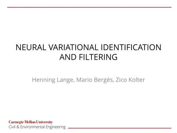 NEURAL VARIATIONAL IDENTIFICATION AND FILTERING