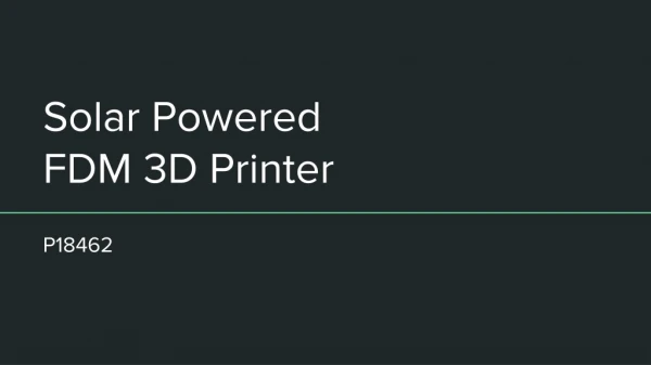 Solar Powered FDM 3D Printer