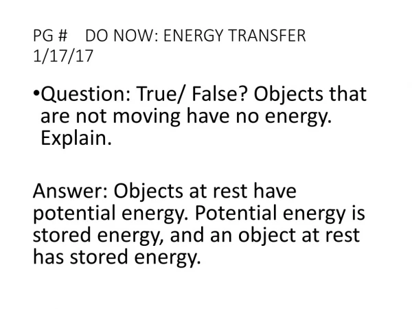 PG # DO NOW: ENERGY TRANSFER 1/17/17