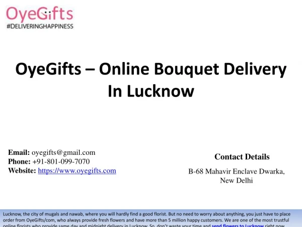 OyeGifts – Online Bouquet Delivery In Lucknow