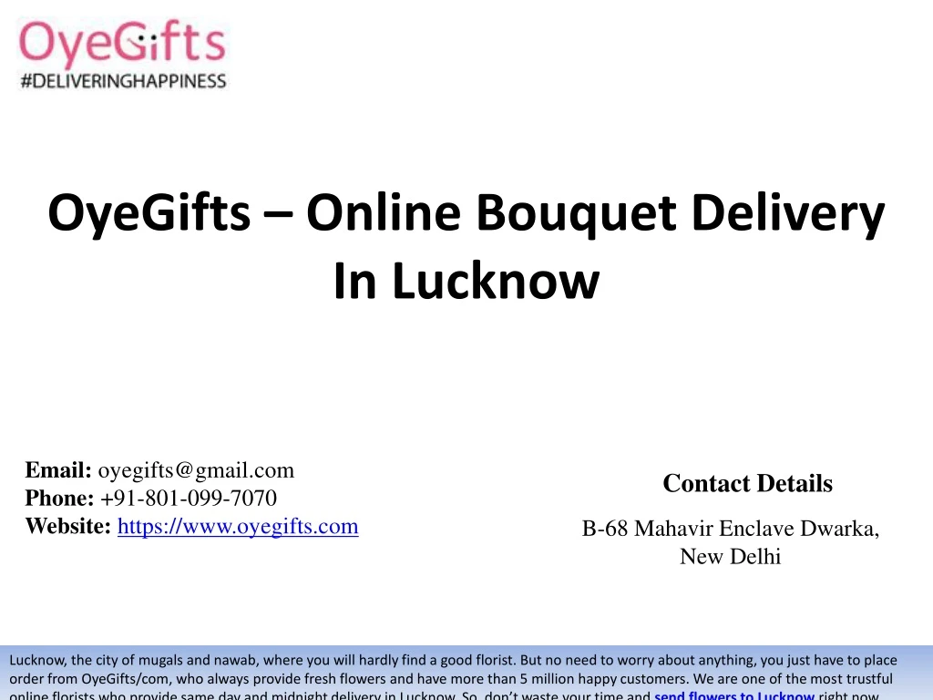 oyegifts online bouquet delivery in lucknow