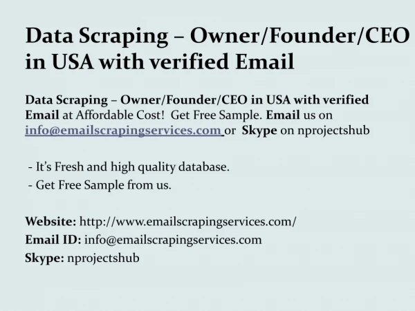 Data Scraping - OwnerFounderCEO of ITSoftware companies in USA with Verified Email