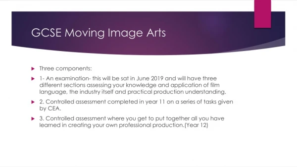 GCSE Moving Image Arts