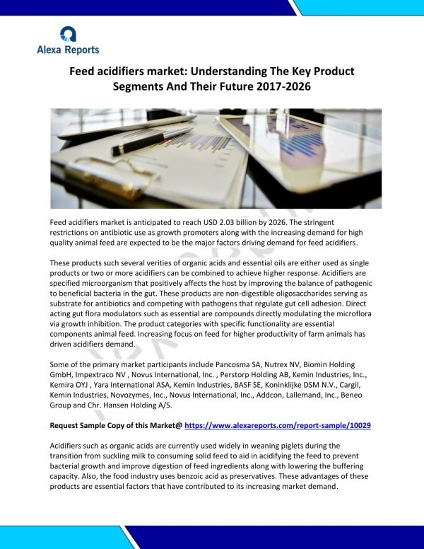Feed acidifiers market: Understanding The Key Product Segments And Their Future 2017-2026