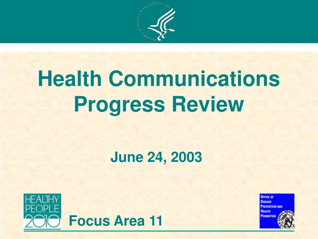 health communications progress review