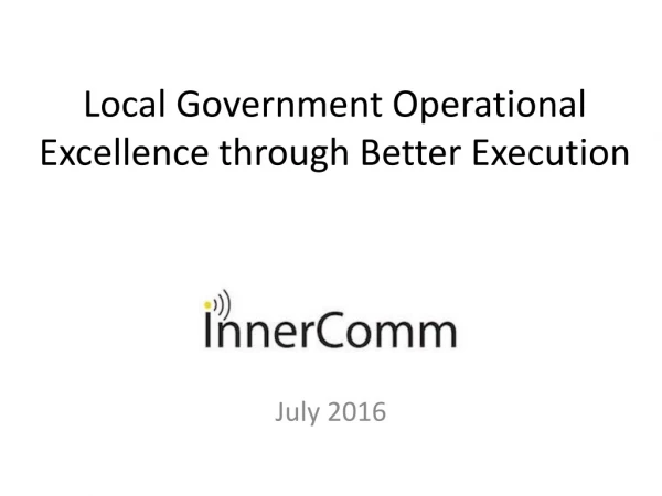 Local Government Operational Excellence through Better Execution
