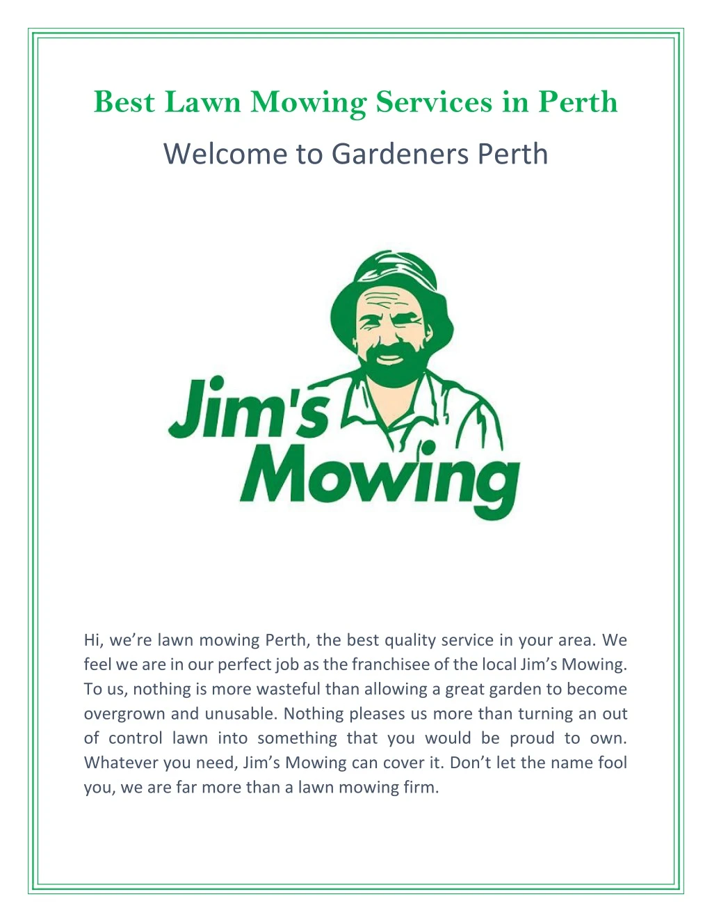 best lawn mowing services in perth
