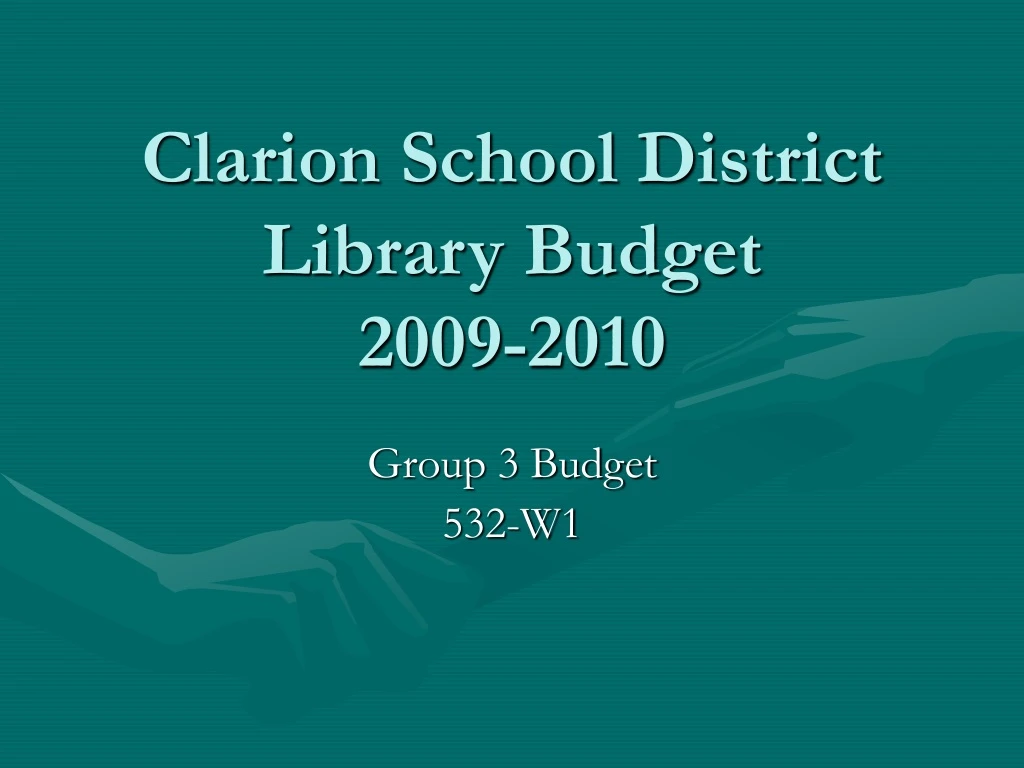 clarion school district library budget 2009 2010