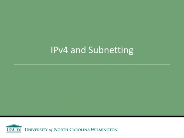 IPv4 and Subnetting
