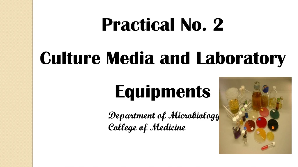 practical no 2 culture media and laboratory