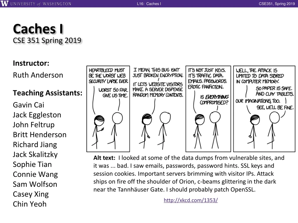 caches i cse 351 spring 2019