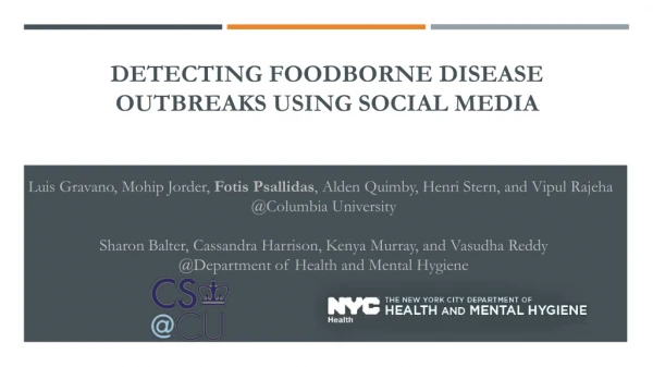 Detecting foodborne disease outbreaks using social media