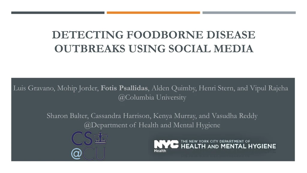 detecting foodborne disease outbreaks using social media