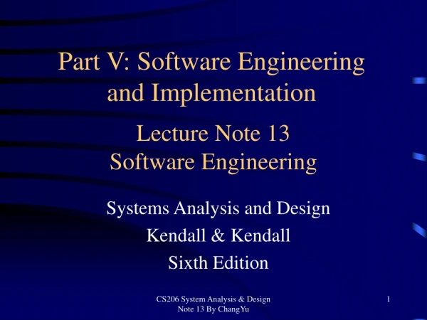 Lecture Note 13 Software Engineering