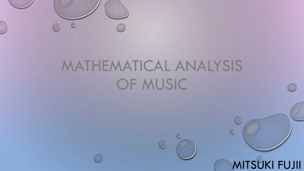 mathematical analysis of music