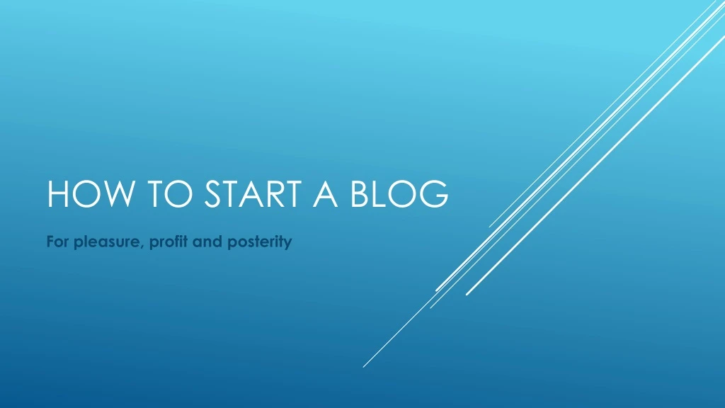 how to start a blog