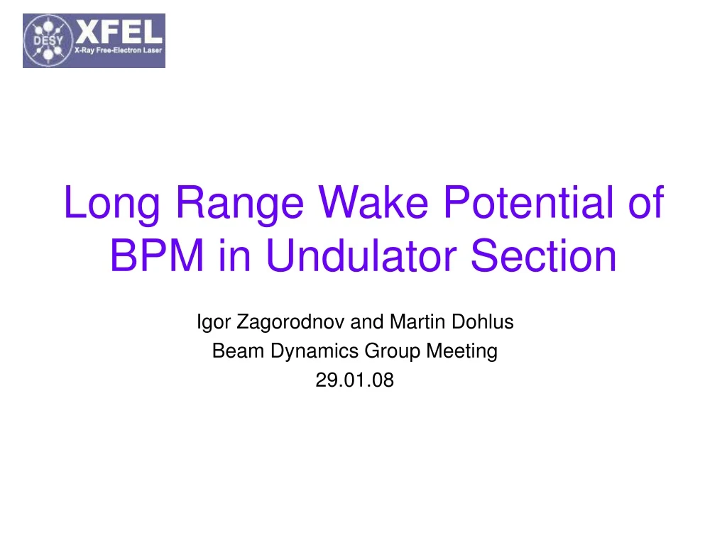 long range wake potential of bpm in undulator