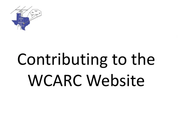 Contributing to the WCARC Website