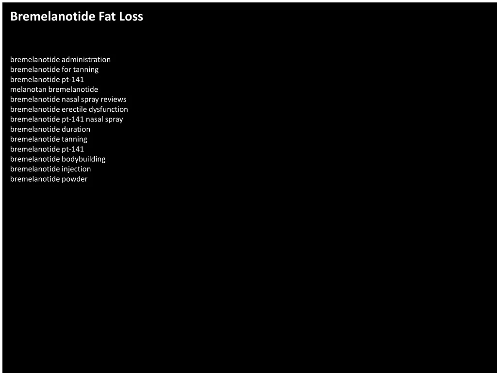 bremelanotide fat loss