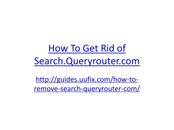 How To Get Rid of Search.Queryrouter