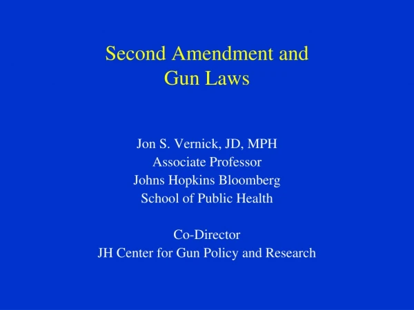 Second Amendment and Gun Laws