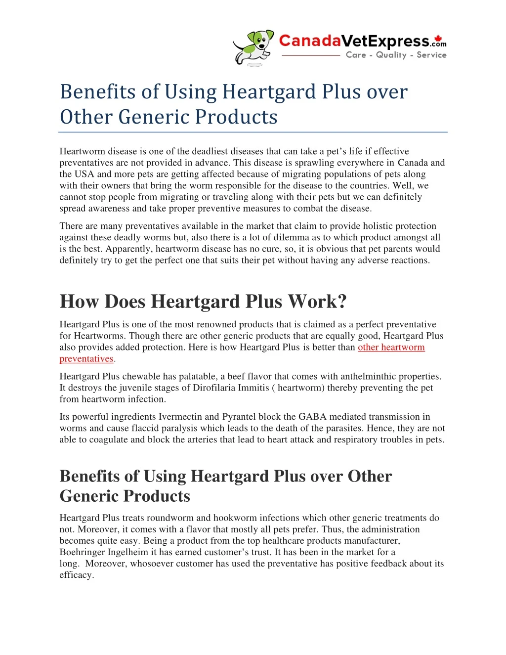 benefits of using heartgard plus over other