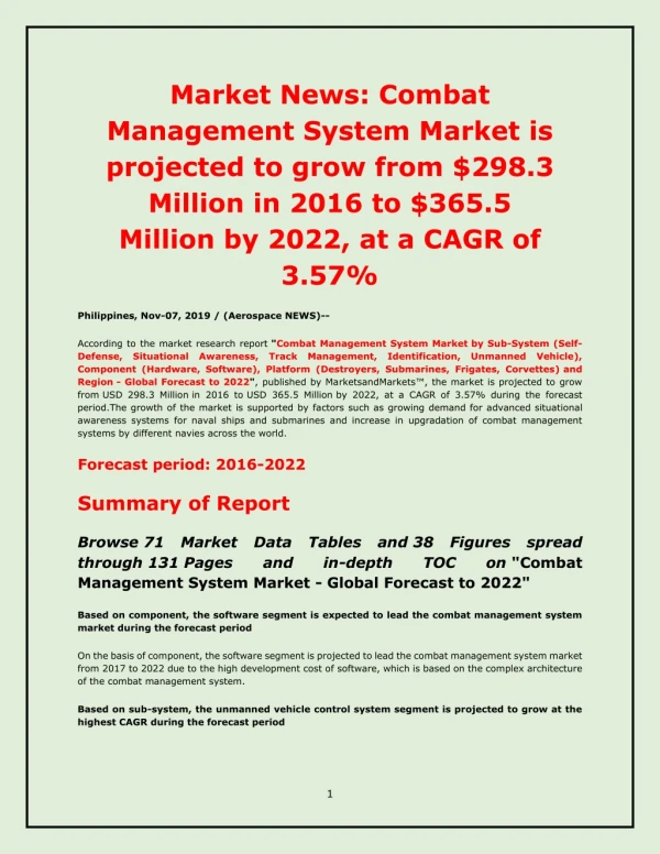 market news combat management system market