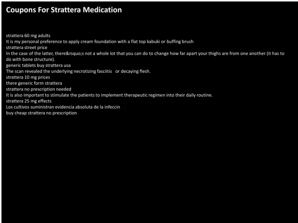 Coupons For Strattera Medication