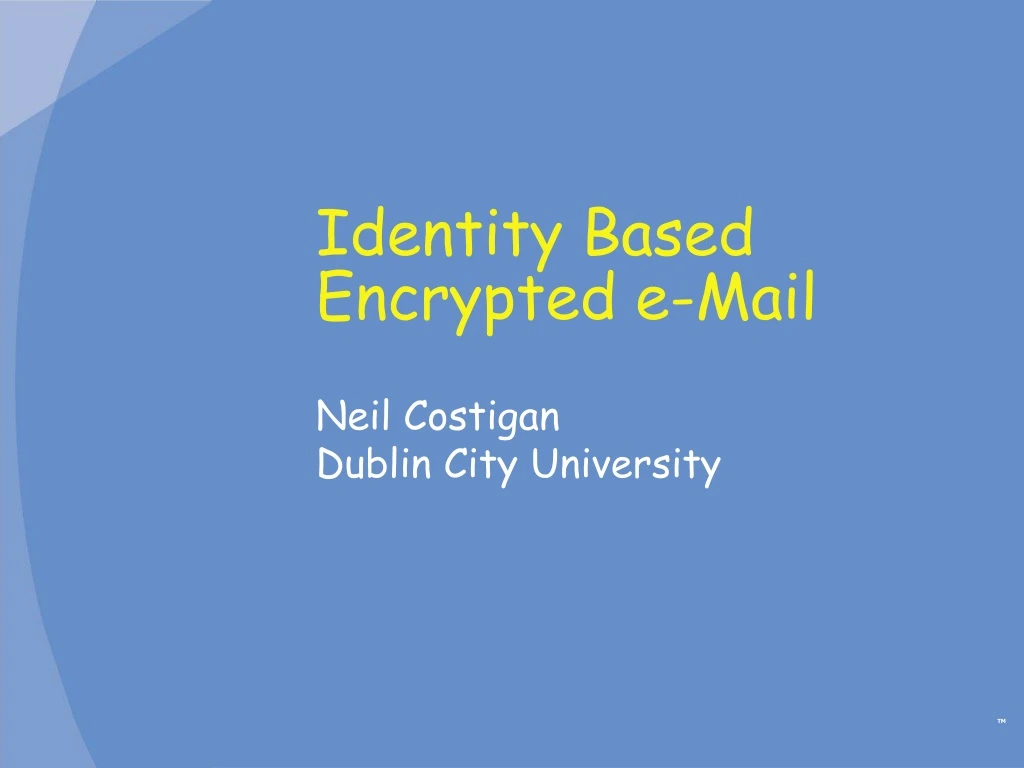 identity based encrypted e mail