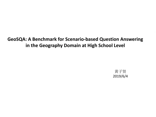 GeoSQA : A Benchmark for Scenario-based Question Answering