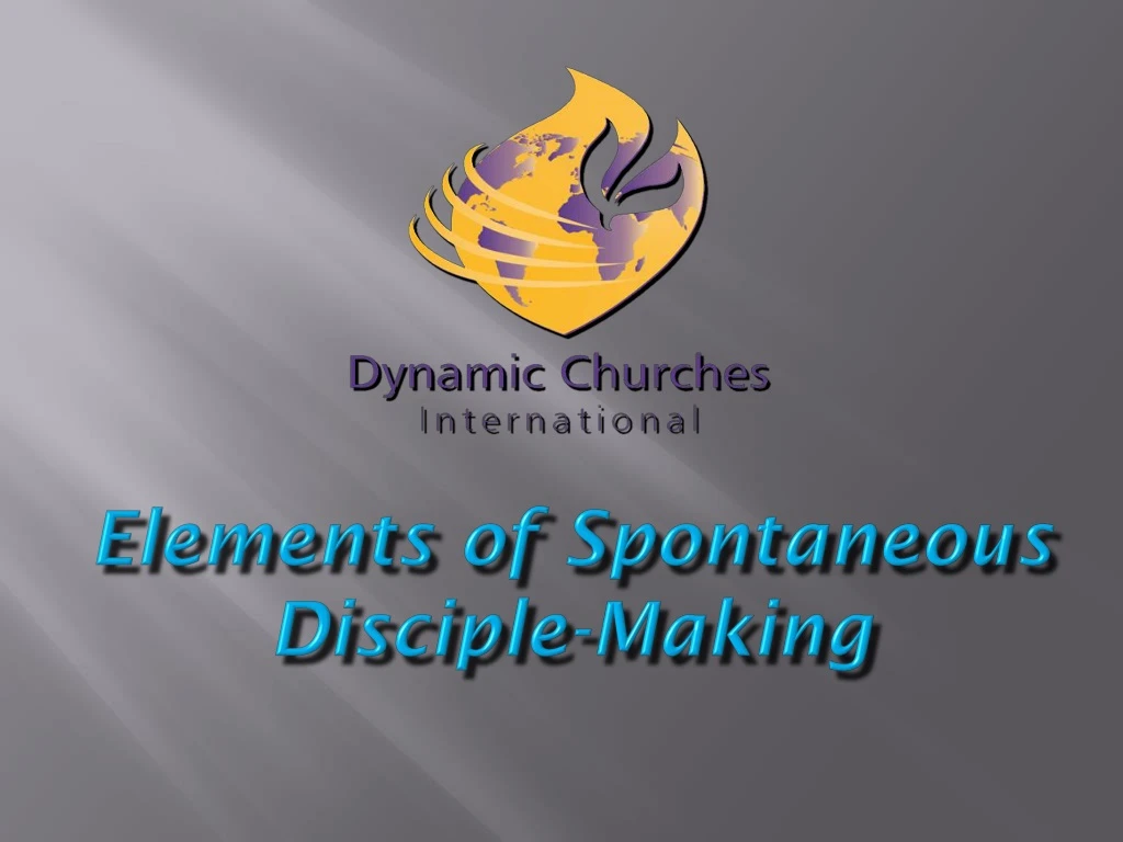 elements of spontaneous disciple making