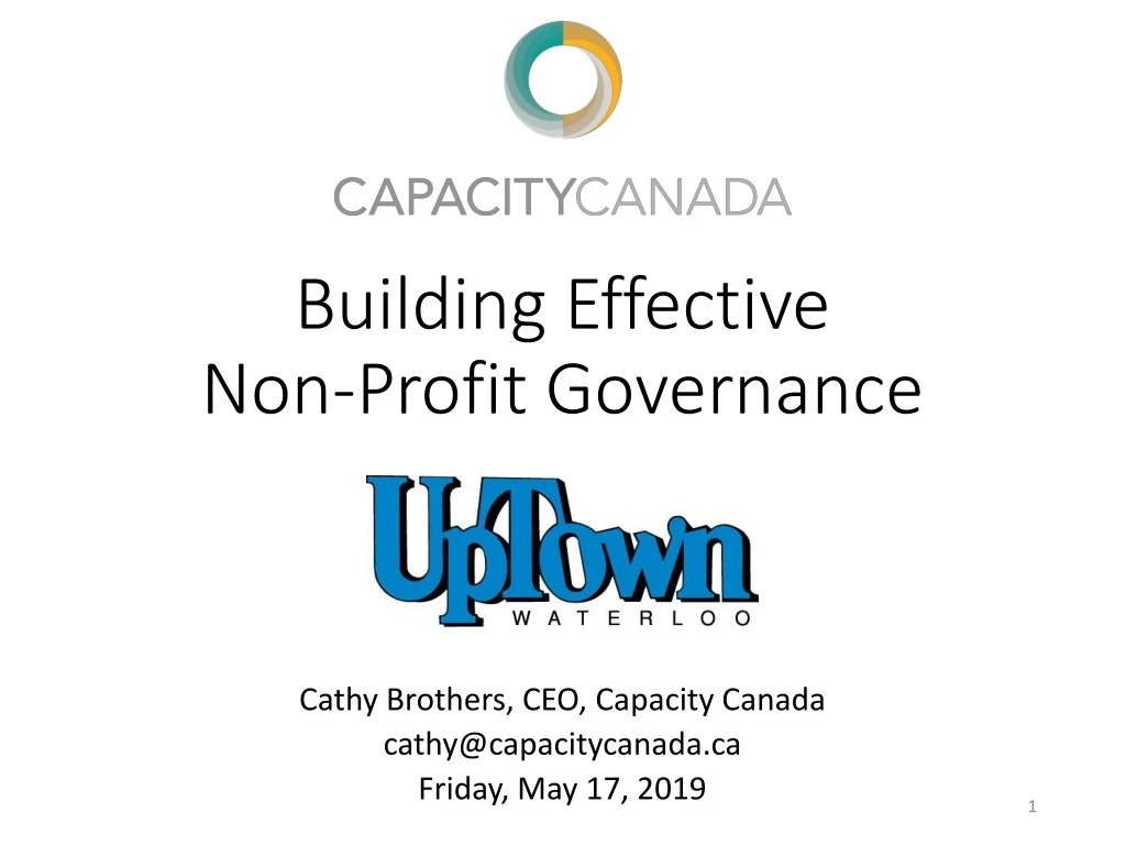 building effective non profit governance