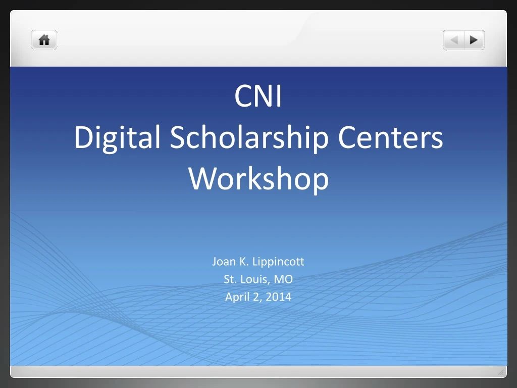 cni digital scholarship centers workshop