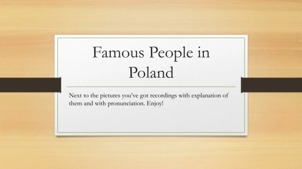 Famous People in Poland