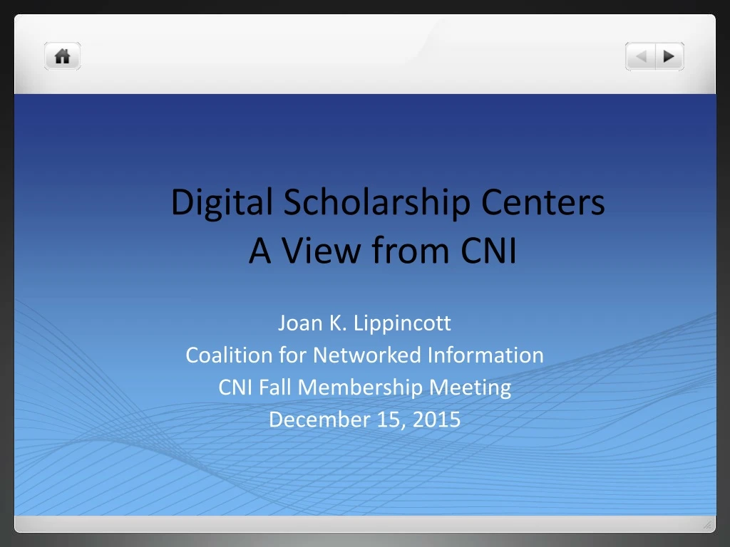 joan k lippincott coalition for networked information cni fall membership meeting december 15 2015