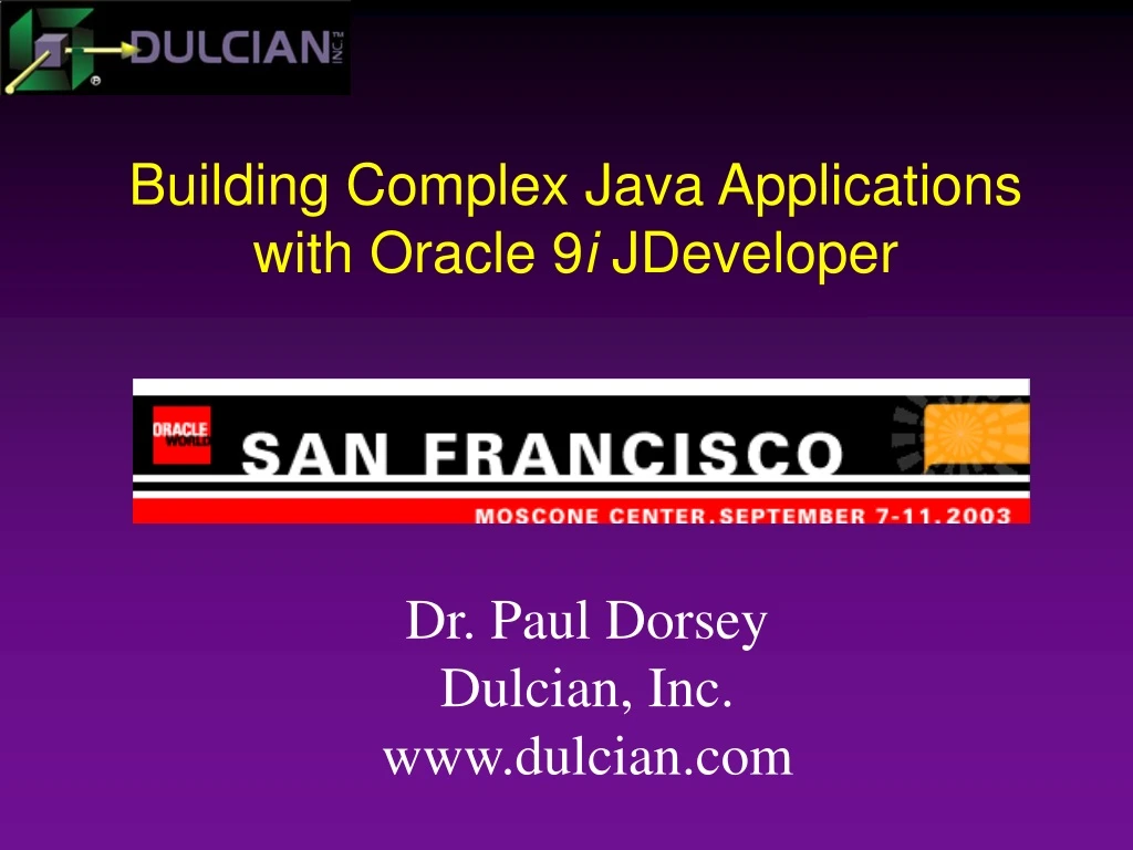 building complex java applications with oracle 9 i jdeveloper