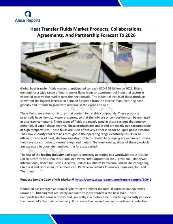 Heat Transfer Fluids Market Products, Collaborations, Agreements, And Partnership Forecast To 2026