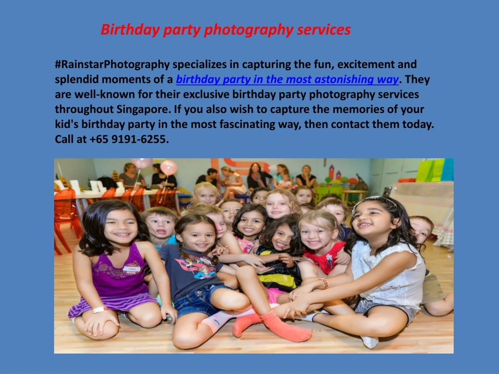 birthday party photography services