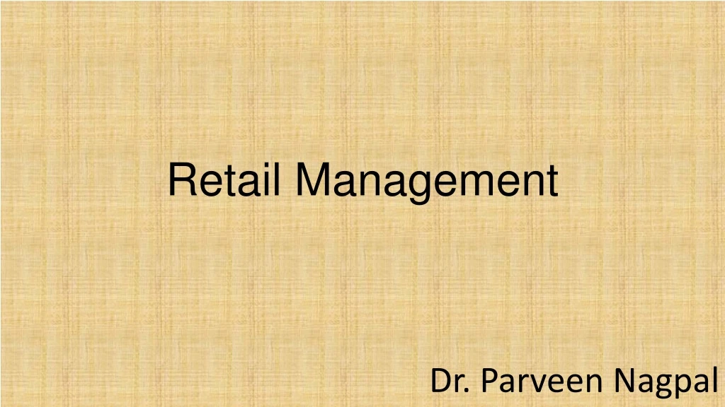 retail management