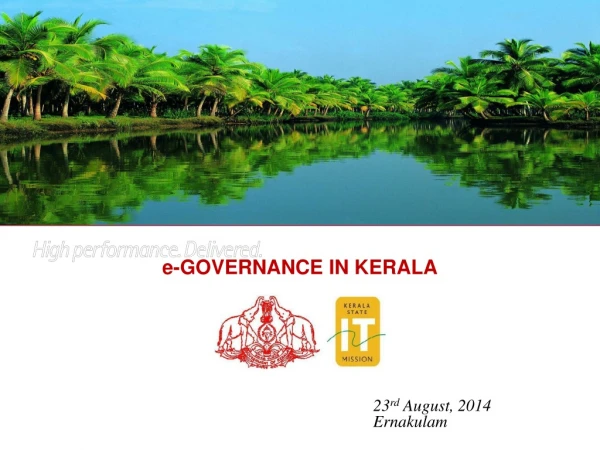 e-GOVERNANCE IN KERALA June 05, 2012