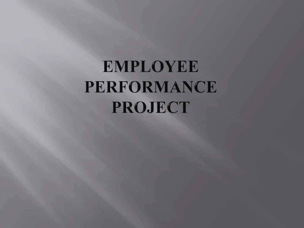 employee performance project