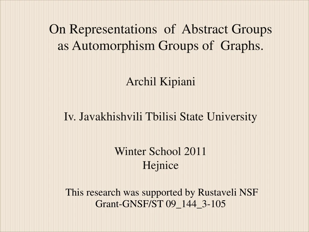on representations of abstract groups as automo