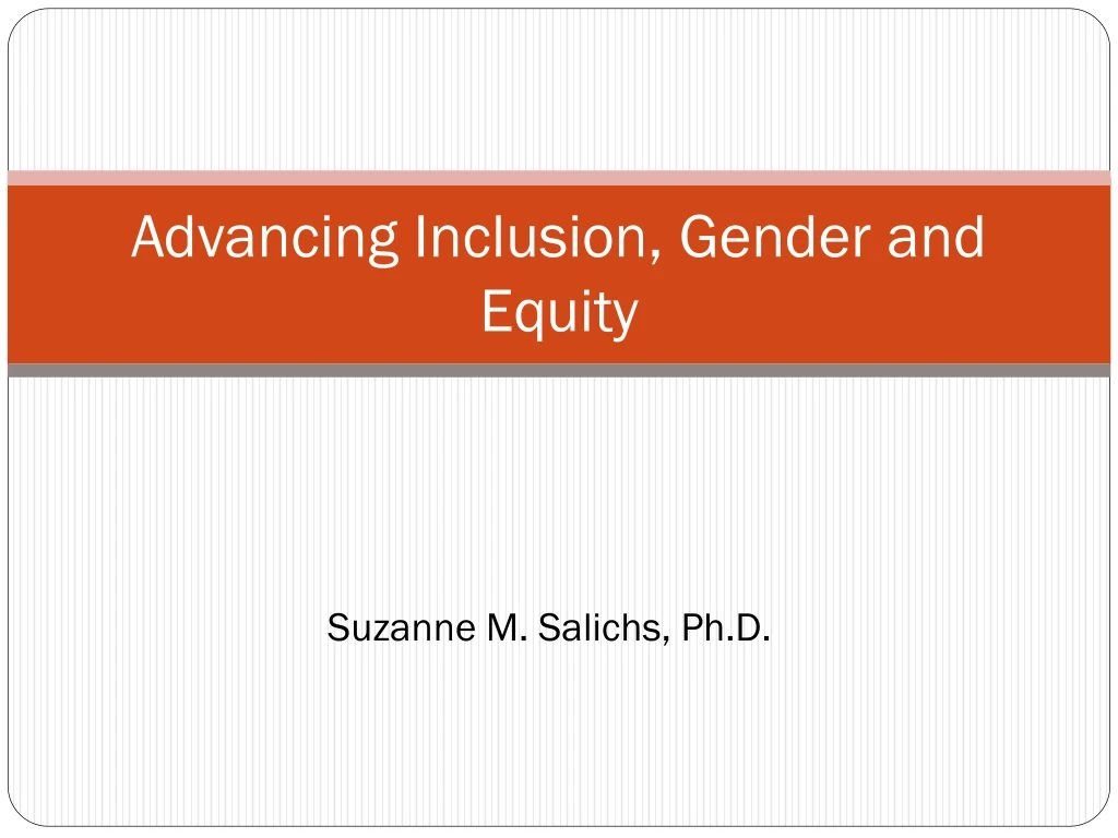 advancing inclusion gender and equity