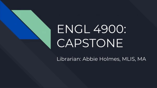 ENGL 4900: CAPSTONE