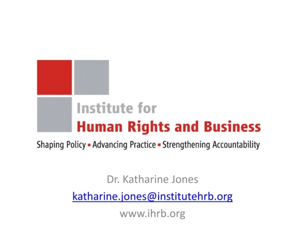Dr. Katharine Jones katharine.jones@institutehrb ihrb