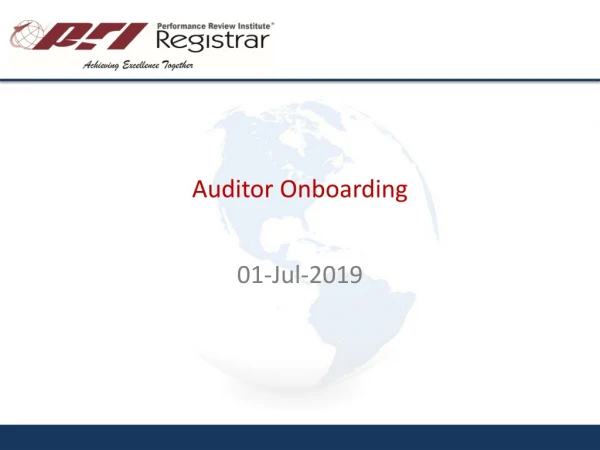 Auditor Onboarding