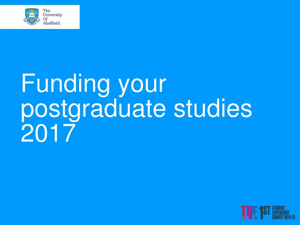 funding your postgraduate studies 2017