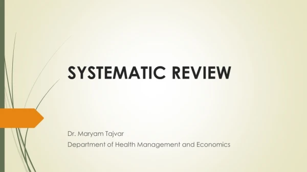SYSTEMATIC REVIEW