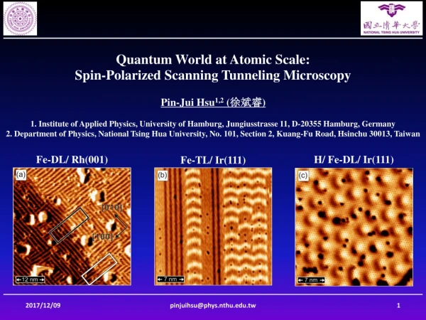 Quantum World at Atomic Scale: Spin-Polarized Scanning Tunneling Microscopy